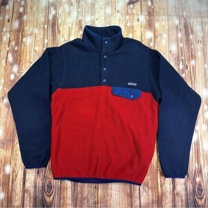 Patagonia Synchilla Snap-T Fleece Pullover Men’s Sweater  Red Navy Size Small